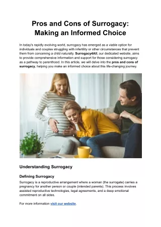 Pros and Cons of Surrogacy_ Making an Informed Choice