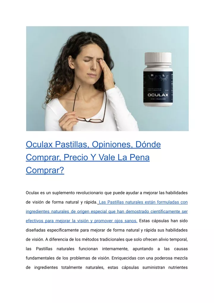 oculax pastillas opiniones d nde comprar precio