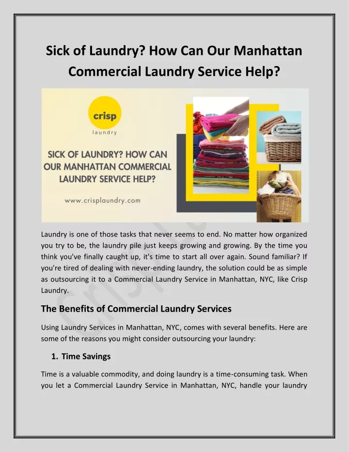 sick of laundry how can our manhattan commercial