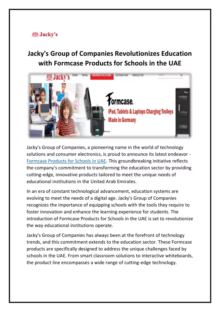 jacky s group of companies revolutionizes