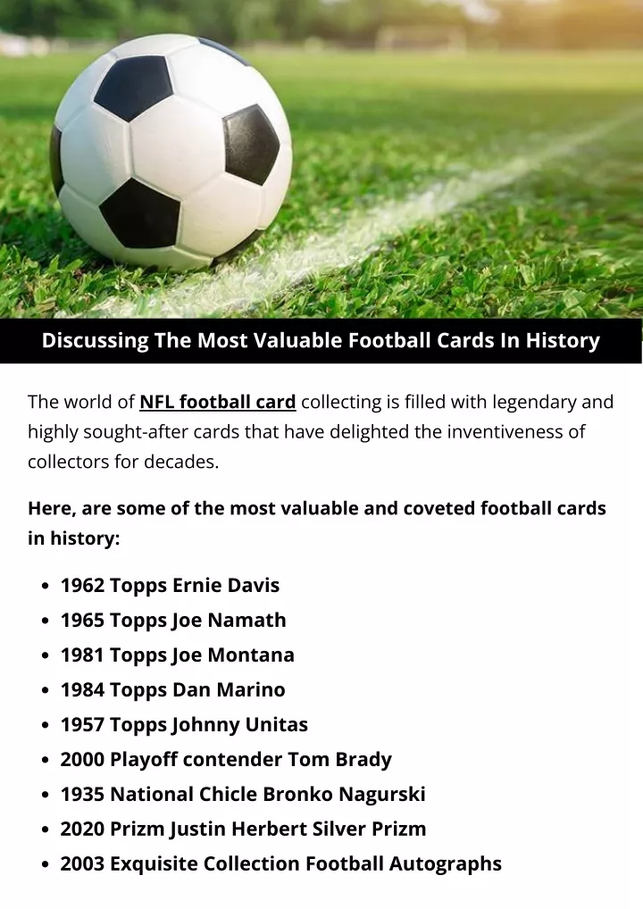 discussing the most valuable football cards