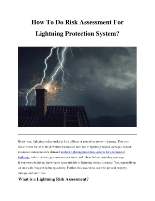How To Do Risk Assessment For Lightning Protection System