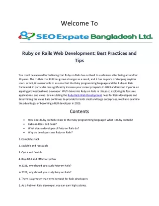 Ruby on Rails Web Development Best Practices and Tips