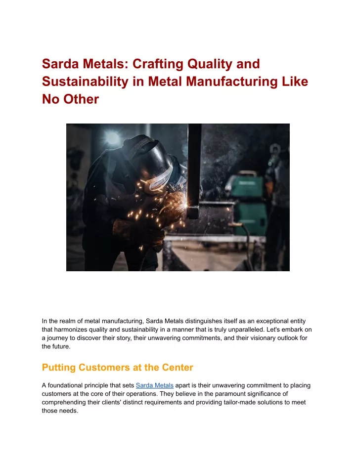 sarda metals crafting quality and sustainability