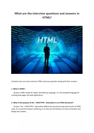 What are the interview questions and answers in HTML