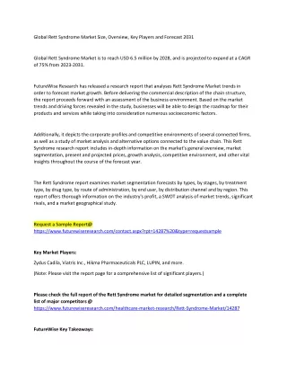 global rett syndrome market size overview