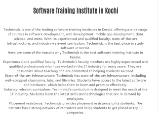 Software Training Institute in Kochi
