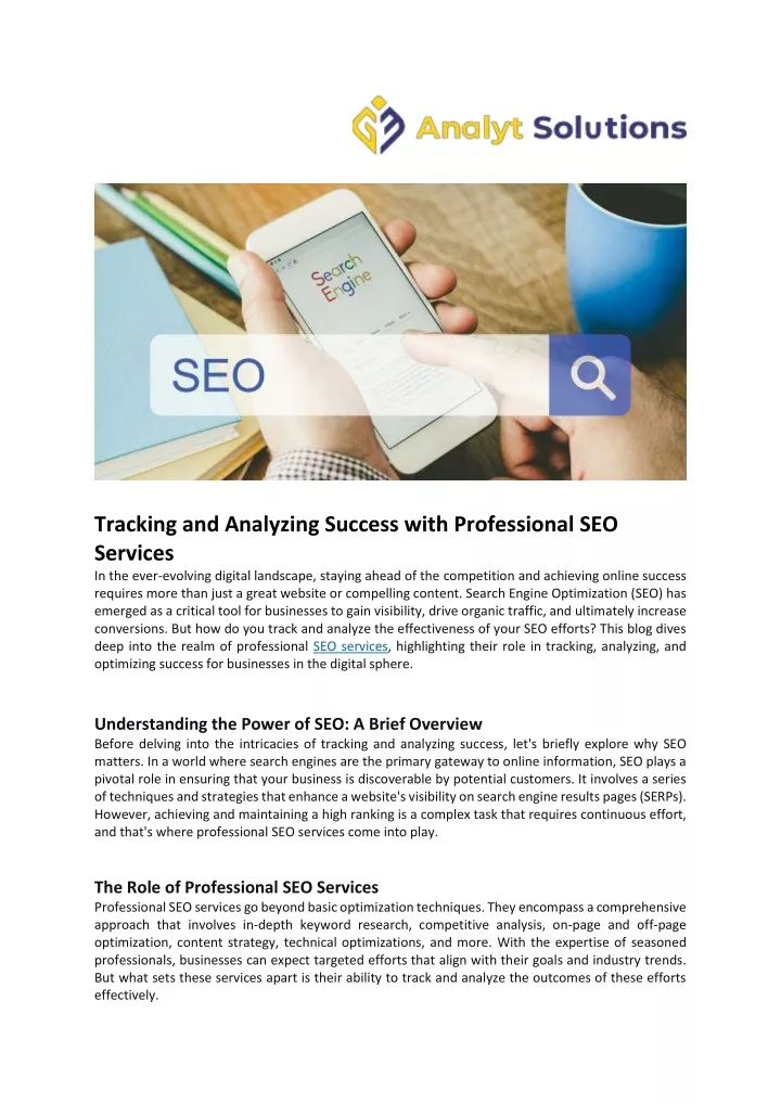 tracking and analyzing success with professional