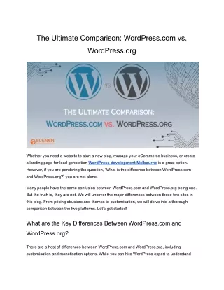 the ultimate comparison wordpress com vs