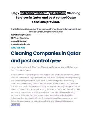 Pest Control Qatar Cleaning Company Doha Qatar