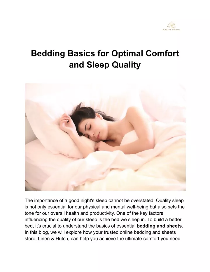 bedding basics for optimal comfort and sleep