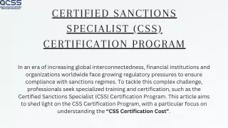 certified sanctions specialist css certification
