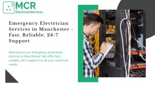 24/7 Emergency Electrician Services in Manchester