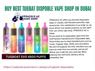 BUY BEST TUGBOAT DISPOSABLE VAPE SHOP IN DUBAI