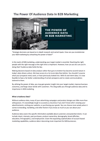 the power of audience data in b2b marketing