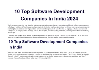 10 top software development companies in india
