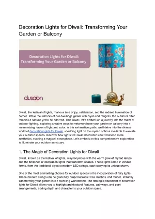 Decoration Lights for Diwali_ Transforming Your Garden or Balcony