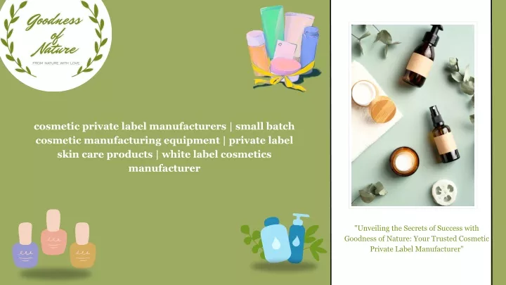 cosmetic private label manufacturers small batch