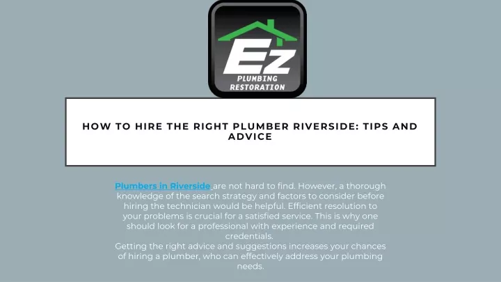 how to hire the right plumber riverside tips