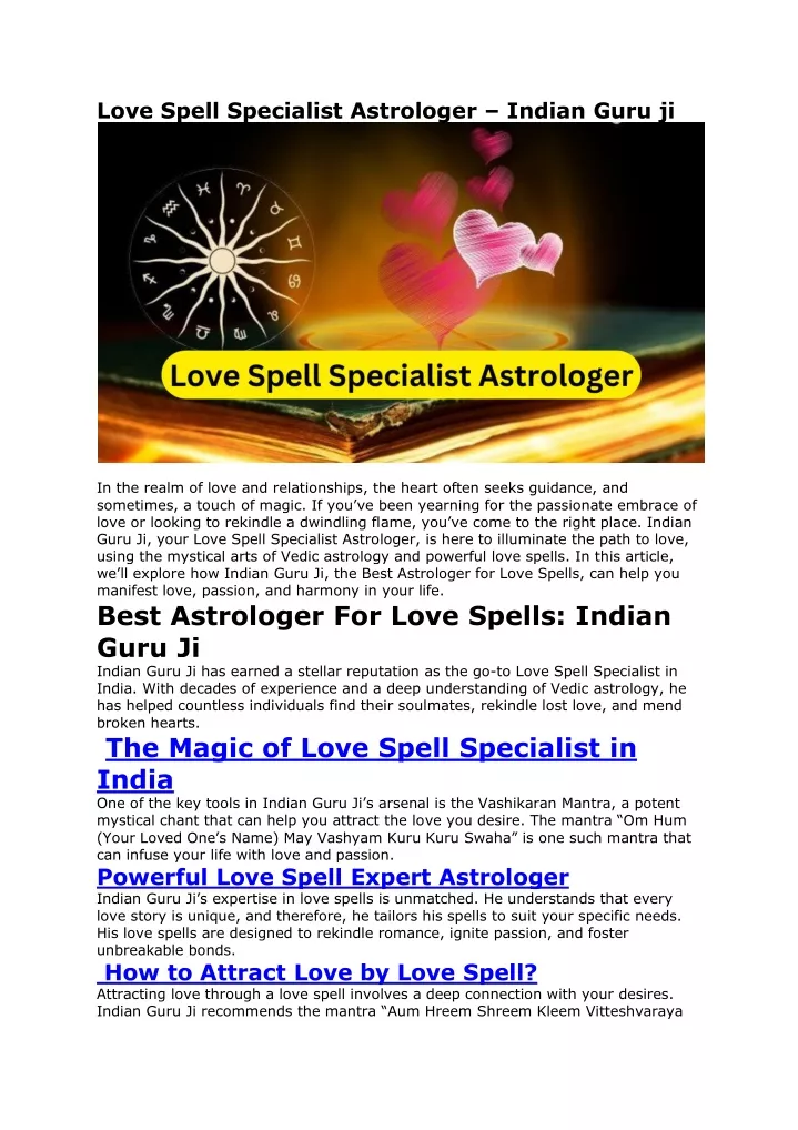 Ppt Love Spell Specialist Astrologer Indian Guru Ji Powerpoint Presentation Id12589525 