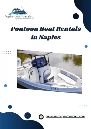 Benefits of Pontoon Boat Rentals in Naples, FL