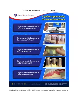 dental lab technician academy in kochi