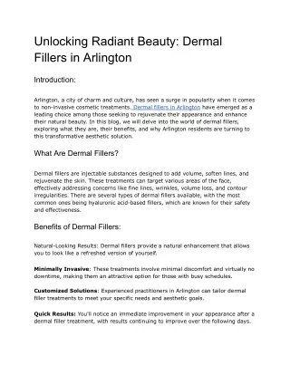 Unlocking Radiant Beauty_ Dermal Fillers in Arlington - Accumed Center