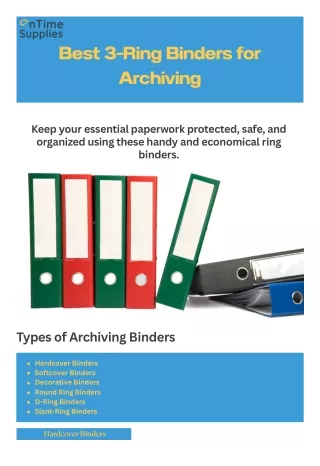 Best Ring Binders for Your Archives