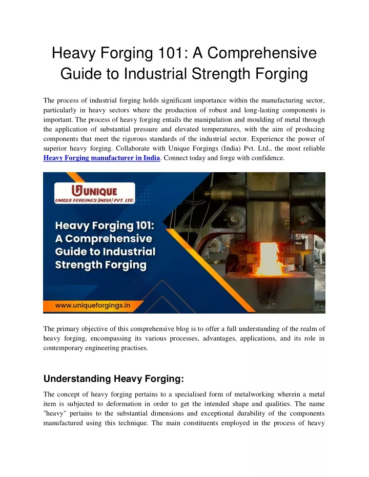 heavy forging 101 a comprehensive guide