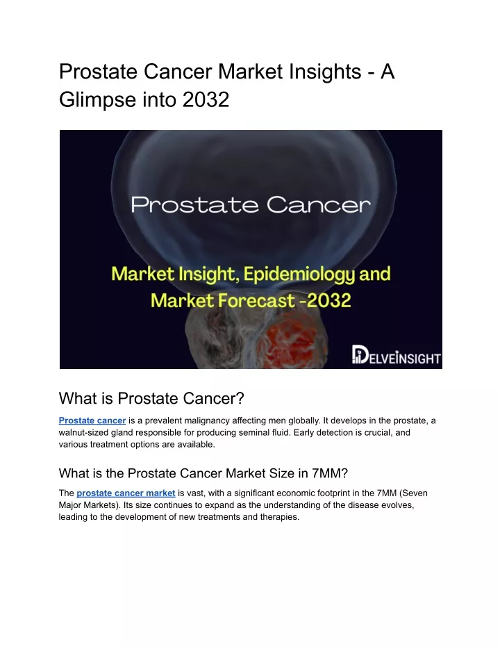 prostate cancer market insights a glimpse into