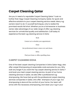 Carpet Cleaning Qatar