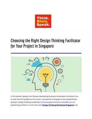 Choosing the Right Design Thinking Facilitator for Your Project in Singapore