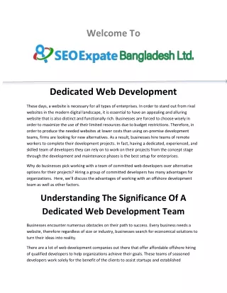 Dedicated Web Development