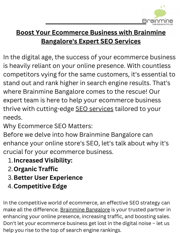 boost your ecommerce business with brainmine