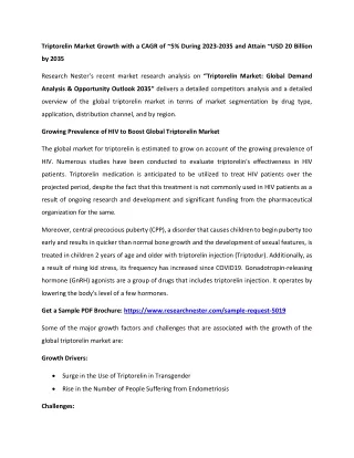 triptorelin market growth with a cagr of 5 during