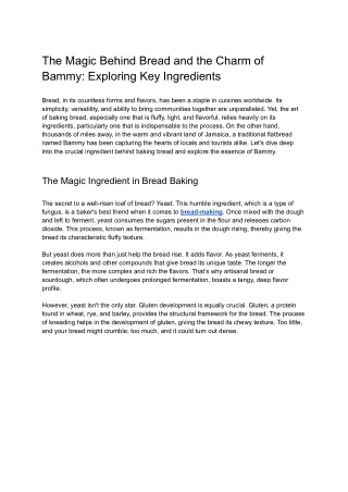 the magic behind bread and the charm of bammy