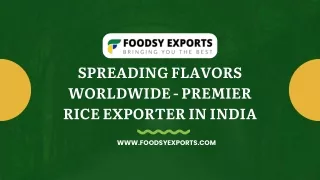 Spreading Flavors Worldwide - Premier Rice Exporter in India