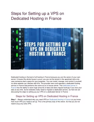 steps for setting up a vps on dedicated hosting