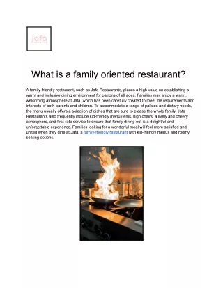 what is a family oriented restaurant