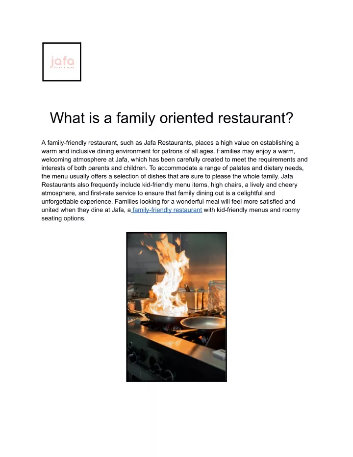 what is a family oriented restaurant