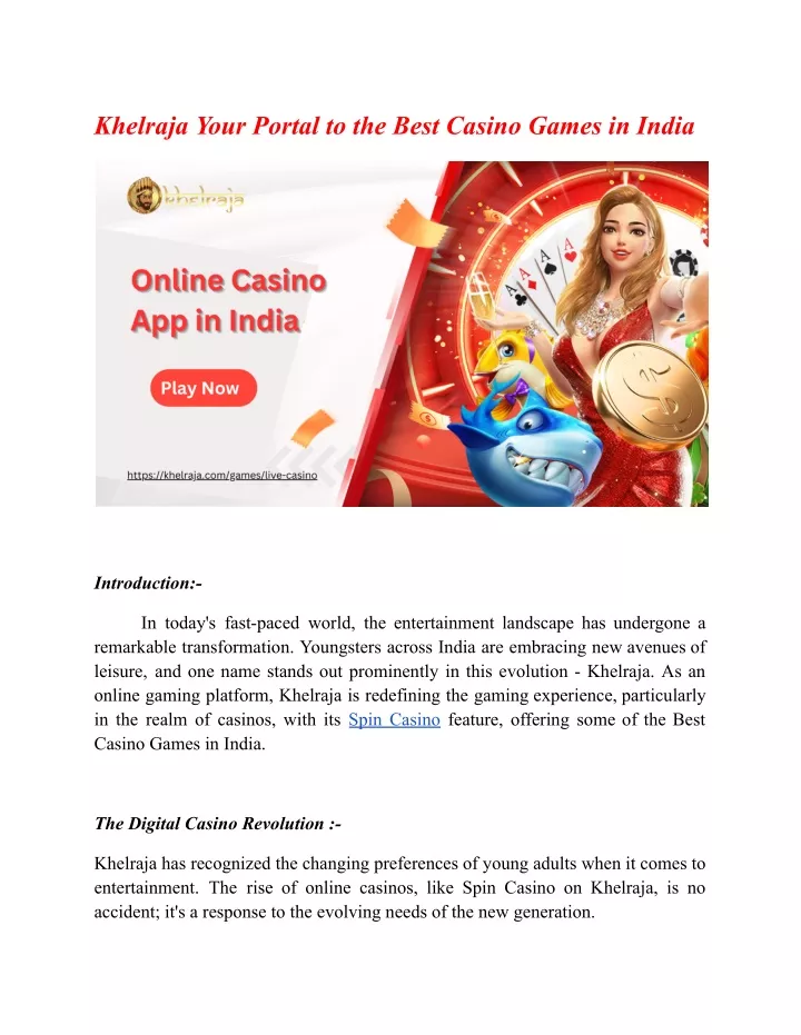 khelraja your portal to the best casino games