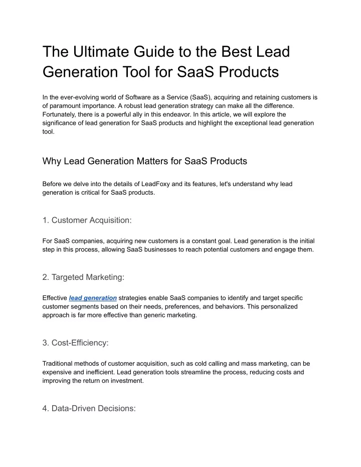 the ultimate guide to the best lead generation