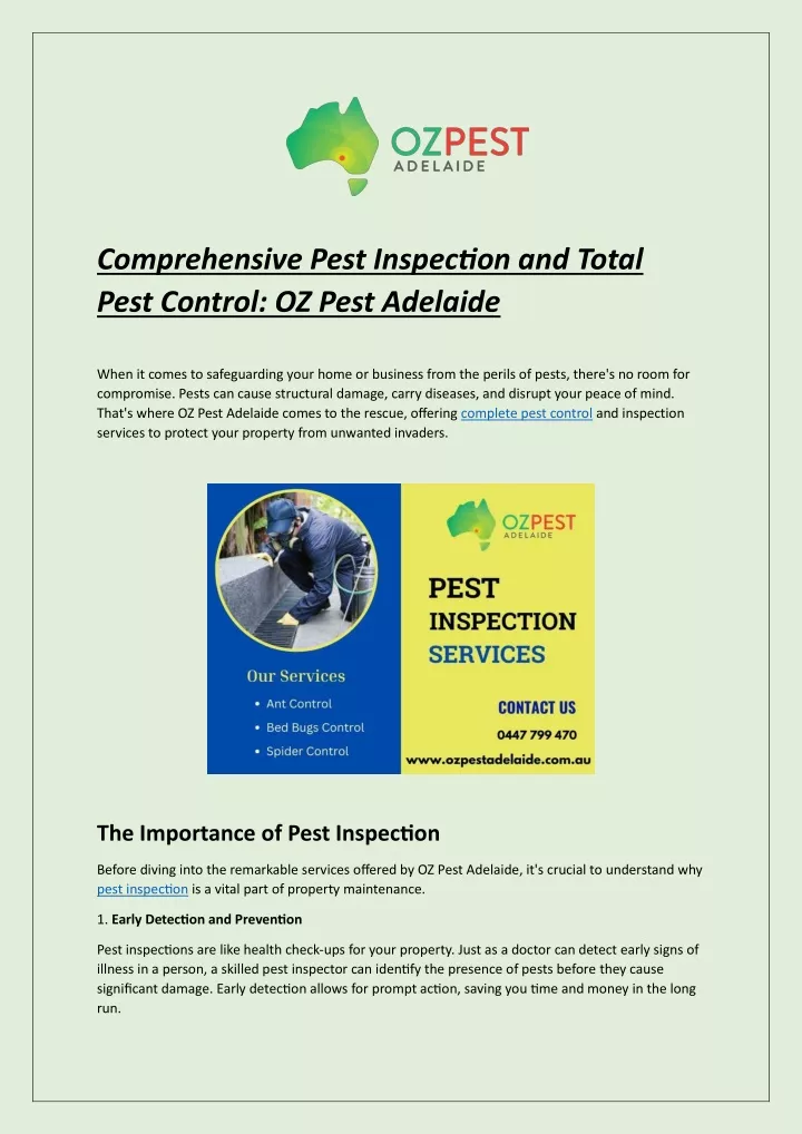 comprehensive pest inspection and total pest