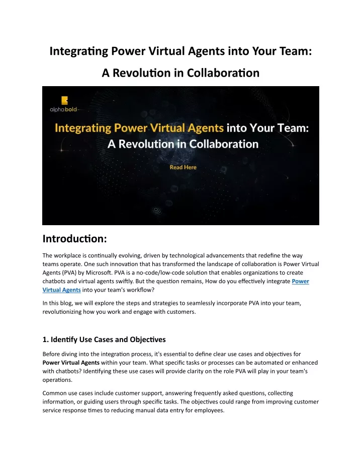 integrating power virtual agents into your team