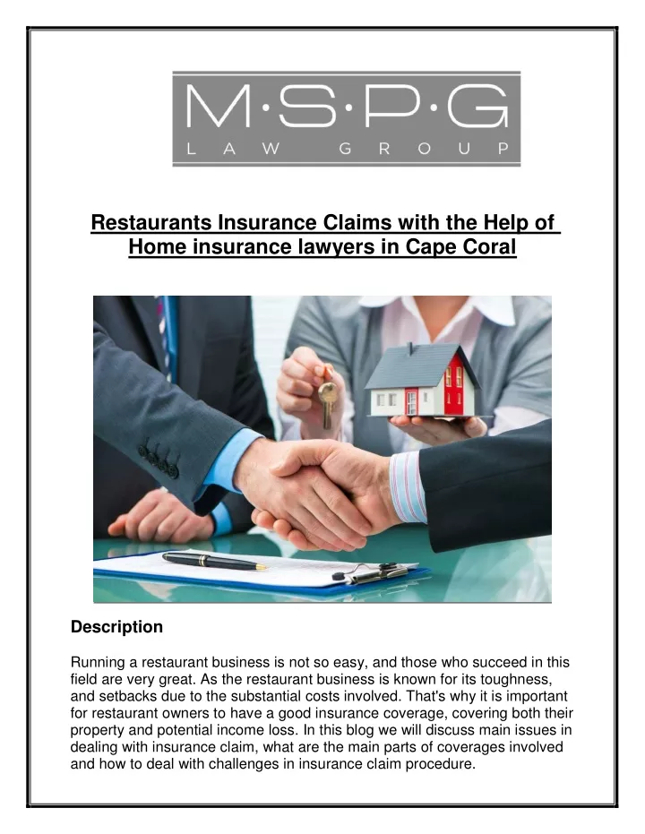 restaurants insurance claims with the help