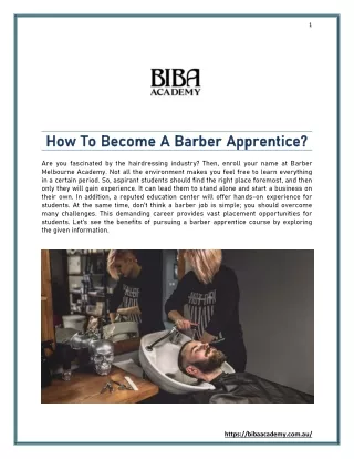 How To Become A Barber Apprentice