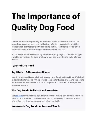 dogs food