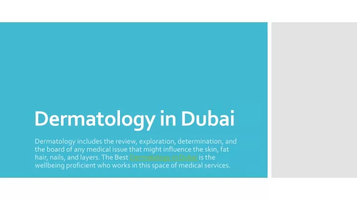 dermatology in dubai