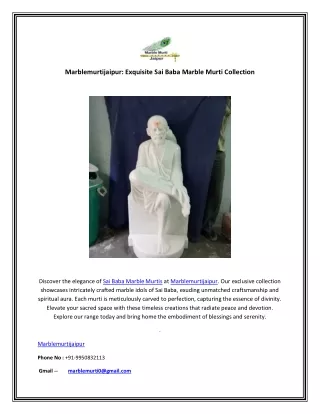 marblemurtijaipur exquisite sai baba marble murti