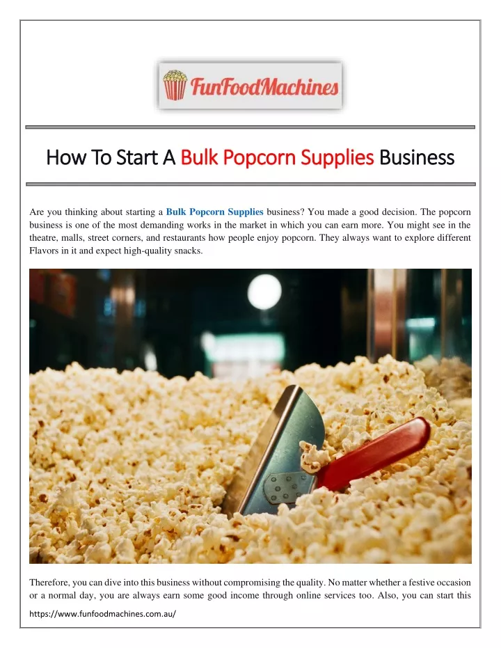 how to start a how to start a bulk popcorn